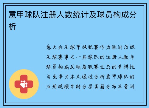 意甲球队注册人数统计及球员构成分析