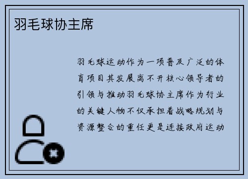 羽毛球协主席